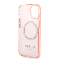   Guess Apple iPhone 14 Plus (6.7) Translucent MagSafe hátlapvédő tok pink (GUHMP14MHTCMP)