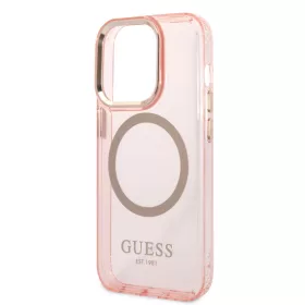   Guess Apple iPhone 14 Pro (6.1) Translucent MagSafe hátlapvédő tok pink (GUHMP14LHTCMP)