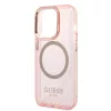 Guess Apple iPhone 14 Pro Max (6.7) Translucent MagSafe hátlapvédő tok pink (GUHMP14XHTCMP)
