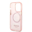 Guess Apple iPhone 14 Pro Max (6.7) Translucent MagSafe hátlapvédő tok pink (GUHMP14XHTCMP)