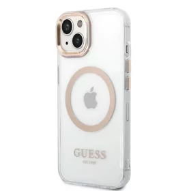   Guess Apple iPhone 14 Plus (6.7) Transparent MagSafe hátlapvédő tok arany (GUHMP14MHTRMD)