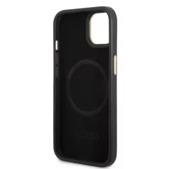   Guess Apple iPhone 14 (6.1) PU 4G MagSafe hátlapvédő tok fekete (GUHMP14SU4GPRK)