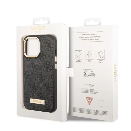Guess Apple iPhone 14 Pro (6.1) PU 4G MagSafe hátlapvédő tok fekete (GUHMP14LU4GPRK)