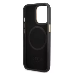   Guess Apple iPhone 14 Pro Max (6.7) PU 4G MagSafe hátlapvédő tok fekete (GUHMP14XU4GPRK)