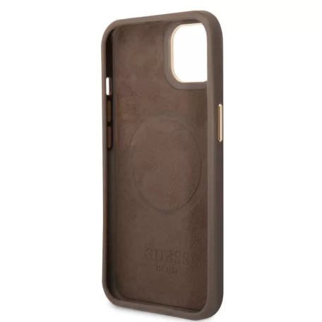 Guess Apple iPhone 14 Plus (6.7) PU 4G MagSafe hátlapvédő tok barna (GUHMP14MU4GPRW)