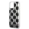 Karl Lagerfeld Monogram Liquid Glitter Apple iPhone 14 Pro (6.1) hátlapvédő tok fekete (KLHCP14LLMNMK)