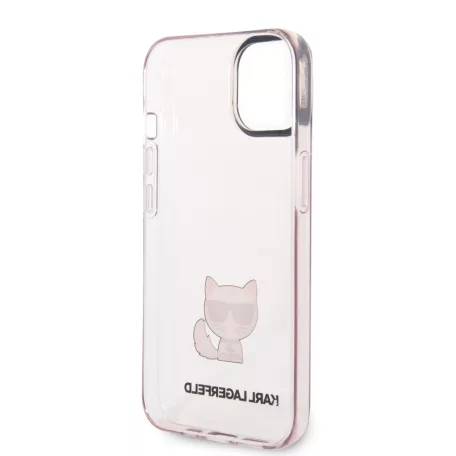 Karl Lagerfeld Choupette Logo Apple iPhone 14 (6.1) hátlapvédő tok pink (KLHCP14SCTTRI)