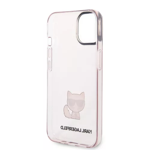 Karl Lagerfeld Choupette Logo Apple iPhone 14 (6.1) hátlapvédő tok pink (KLHCP14SCTTRI)