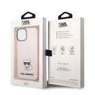 Karl Lagerfeld Choupette Logo Apple iPhone 14 (6.1) hátlapvédő tok pink (KLHCP14SCTTRI)