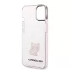 Karl Lagerfeld Choupette Logo Apple iPhone 14 Pro Max (6.7) hátlapvédő tok pink (KLHCP14XCTTRI)