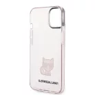 Karl Lagerfeld Choupette Logo Apple iPhone 14 Pro Max (6.7) hátlapvédő tok pink (KLHCP14XCTTRI)