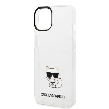 Karl Lagerfeld Choupette Logo Apple iPhone 14 Plus (6.7) hátlapvédő tok átlátszó (KLHCP14MCTTR)
