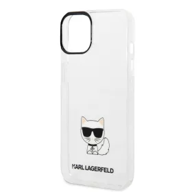   Karl Lagerfeld Choupette Logo Apple iPhone 14 Pro (6.1) hátlapvédő tok átlátszó (KLHCP14LCTTR)