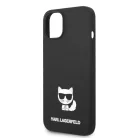 Karl Lagerfeld Liquid Silicone Choupette Apple iPhone 14 (6.1) hátlapvédő tok fekete (KLHCP14SSLCTBK)