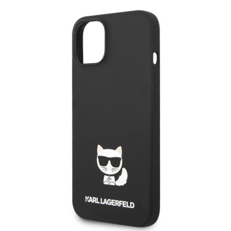 Karl Lagerfeld Liquid Silicone Choupette Apple iPhone 14 (6.1) hátlapvédő tok fekete (KLHCP14SSLCTBK)