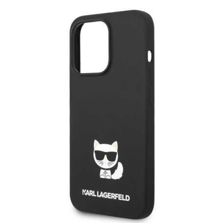 Karl Lagerfeld Liquid Silicone Choupette Apple iPhone 14 Pro Max (6.7) hátlapvédő tok fekete (KLHCP14XSLCTBK)