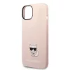 Karl Lagerfeld Liquid Silicone Choupette Apple iPhone 14 Plus (6.7) hátlapvédő tok pink (KLHCP14MSLCTPI)