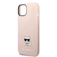   Karl Lagerfeld Liquid Silicone Choupette Apple iPhone 14 Plus (6.7) hátlapvédő tok pink (KLHCP14MSLCTPI)