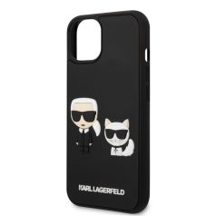   Karl Lagerfeld and Choupette 3D Apple iPhone 14 Plus (6.7) hátlapvédő tok fekete (KLHCP14M3DRKCK)