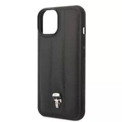   Karl Lagerfeld Quilted Puffy Ikonik Logo Apple iPhone 14 Pro (6.1) hátlapvédő tok fekete (KLHCP14LPSQPK)