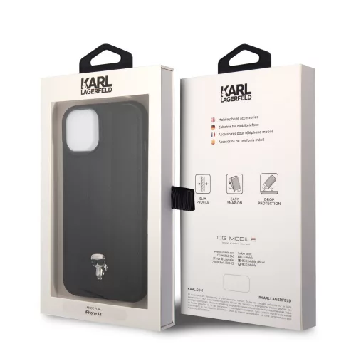 Karl Lagerfeld Quilted Puffy Ikonik Logo Apple iPhone 14 Pro Max (6.7) hátlapvédő tok fekete (KLHCP14XPSQPK)