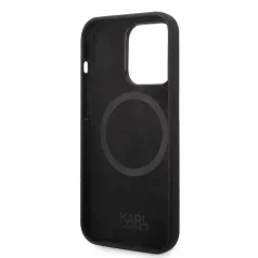   Karl Lagerfeld MagSafe Liquid Silicone Karl Head Apple iPhone 14 Pro (6.1) hátlapvédő tok fekete (KLHMP14LSLKHBK)