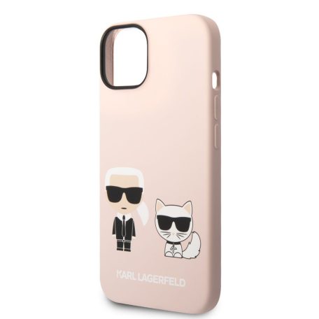 Karl Lagerfeld and Choupette MagSafe Liquid Silicone Apple iPhone 14 (6.1) hátlapvédő tok pink (KLHMCP14SSSKCI)