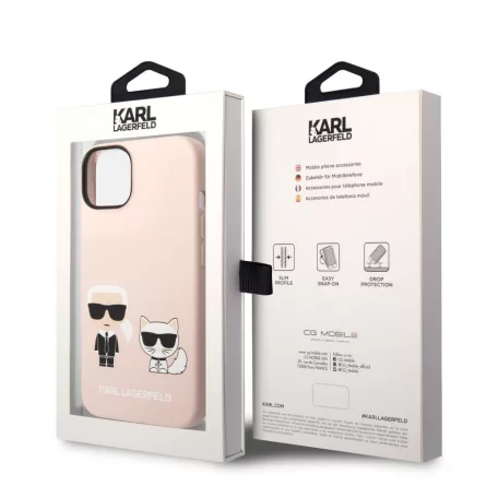 Karl Lagerfeld and Choupette MagSafe Liquid Silicone Apple iPhone 14 (6.1) hátlapvédő tok pink (KLHMCP14SSSKCI)