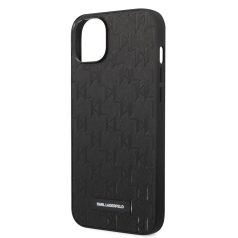   Karl Lagerfeld Saffiano Monogram Apple iPhone 14 Plus (6.7) hátlapvédő tok fekete (KLHCP14MSAKLHPK)
