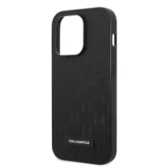   Karl Lagerfeld Saffiano Monogram Apple iPhone 14 Pro (6.1) hátlapvédő tok fekete (KLHCP14LSAKLHPK)