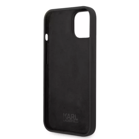 Karl Lagerfeld Liquid Silicone Karl Head Apple iPhone 14 (6.1) hátlapvédő tok fekete (KLHCP14SSLKHBK)