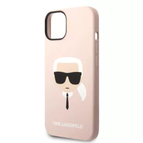   Karl Lagerfeld Liquid Silicone Karl Head Apple iPhone 14 (6.1) hátlapvédő tok pink (KLHCP14SSLKHLP)