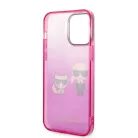 Karl Lagerfeld Gradient Karl and Choupette Apple iPhone 14 Pro Max (6.7) hátlapvédő tok pink (KLHCP14XTGKCP)