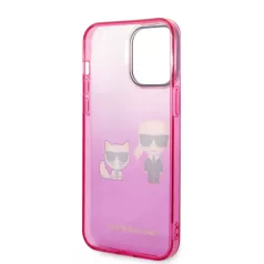   Karl Lagerfeld Gradient Karl and Choupette Apple iPhone 14 Pro Max (6.7) hátlapvédő tok pink (KLHCP14XTGKCP)