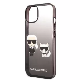   Karl Lagerfeld Gradient Karl and Choupette Apple iPhone 14 (6.1) hátlapvédő tok fekete (KLHCP14STGKCK)