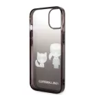 Karl Lagerfeld Gradient Karl and Choupette Apple iPhone 14 (6.1) hátlapvédő tok fekete (KLHCP14STGKCK)