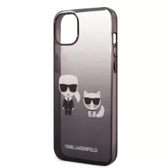   Karl Lagerfeld Gradient Karl and Choupette Apple iPhone 14 Plus (6.7) hátlapvédő tok fekete (KLHCP14MTGKCK)