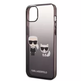   Karl Lagerfeld Gradient Karl and Choupette Apple iPhone 14 Plus (6.7) hátlapvédő tok fekete (KLHCP14MTGKCK)