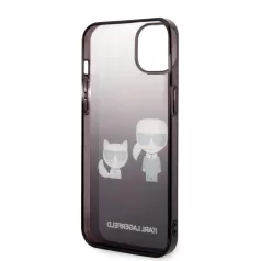   Karl Lagerfeld Gradient Karl and Choupette Apple iPhone 14 Plus (6.7) hátlapvédő tok fekete (KLHCP14MTGKCK)