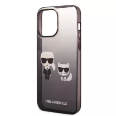   Karl Lagerfeld Gradient Karl and Choupette Apple iPhone 14 Pro Max (6.7) hátlapvédő tok fekete (KLHCP14XTGKCK)