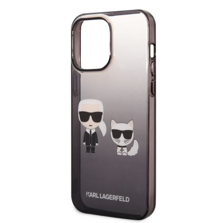 Karl Lagerfeld Gradient Karl and Choupette Apple iPhone 14 Pro Max (6.7) hátlapvédő tok fekete (KLHCP14XTGKCK)