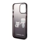 Karl Lagerfeld Gradient Karl and Choupette Apple iPhone 14 Pro Max (6.7) hátlapvédő tok fekete (KLHCP14XTGKCK)