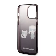   Karl Lagerfeld Gradient Karl and Choupette Apple iPhone 14 Pro Max (6.7) hátlapvédő tok fekete (KLHCP14XTGKCK)