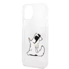 Karl Lagerfeld PC/TPU Choupette Eat Apple iPhone 14 (6.1) hátlapvédő tok átlátszó (KLHCP14SCFNRC)