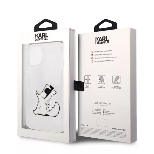 Karl Lagerfeld PC/TPU Choupette Eat Apple iPhone 14 (6.1) hátlapvédő tok átlátszó (KLHCP14SCFNRC)