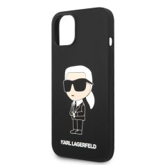   Karl Lagerfeld Liquid Silicone Ikonik NFT Apple iPhone 14 Plus (6.7) hátlapvédő tok fekete (KLHCP14MSNIKBCK)