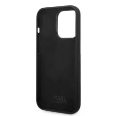   Karl Lagerfeld Liquid Silicone Ikonik NFT Apple iPhone 14 Pro (6.1) hátlapvédő tok fekete (KLHCP14LSNIKBCK)