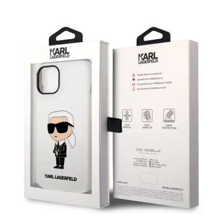 Karl Lagerfeld Liquid Silicone Ikonik NFT Apple iPhone 14 Plus (6.7) hátlapvédő tok fehér (KLHCP14MSNIKBCH)