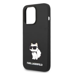   Karl Lagerfeld Liquid Silicone Choupette NFT Apple iPhone 14 Pro (6.1) hátlapvédő tok fekete (KLHCP14LSNCHBCK)