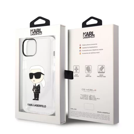 Karl Lagerfeld IML Ikonik NFT Apple iPhone 14 Plus (6.7) hátlapvédő tok átlátszó (KLHCP14MHNIKTCT)